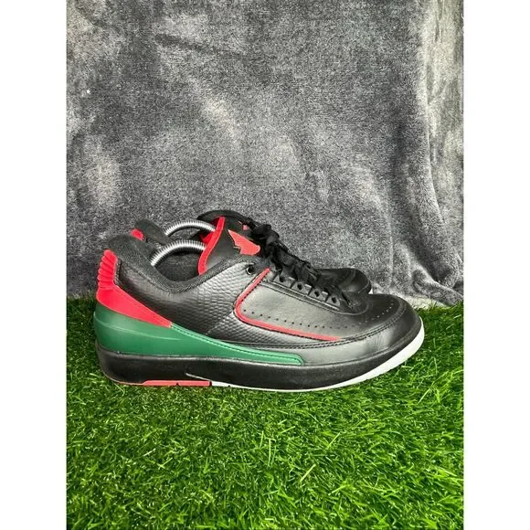 Nike Air Jordan 2 Retro Low Black Red Green Men display picture 1